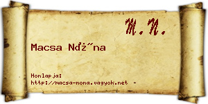 Macsa Nóna névjegykártya